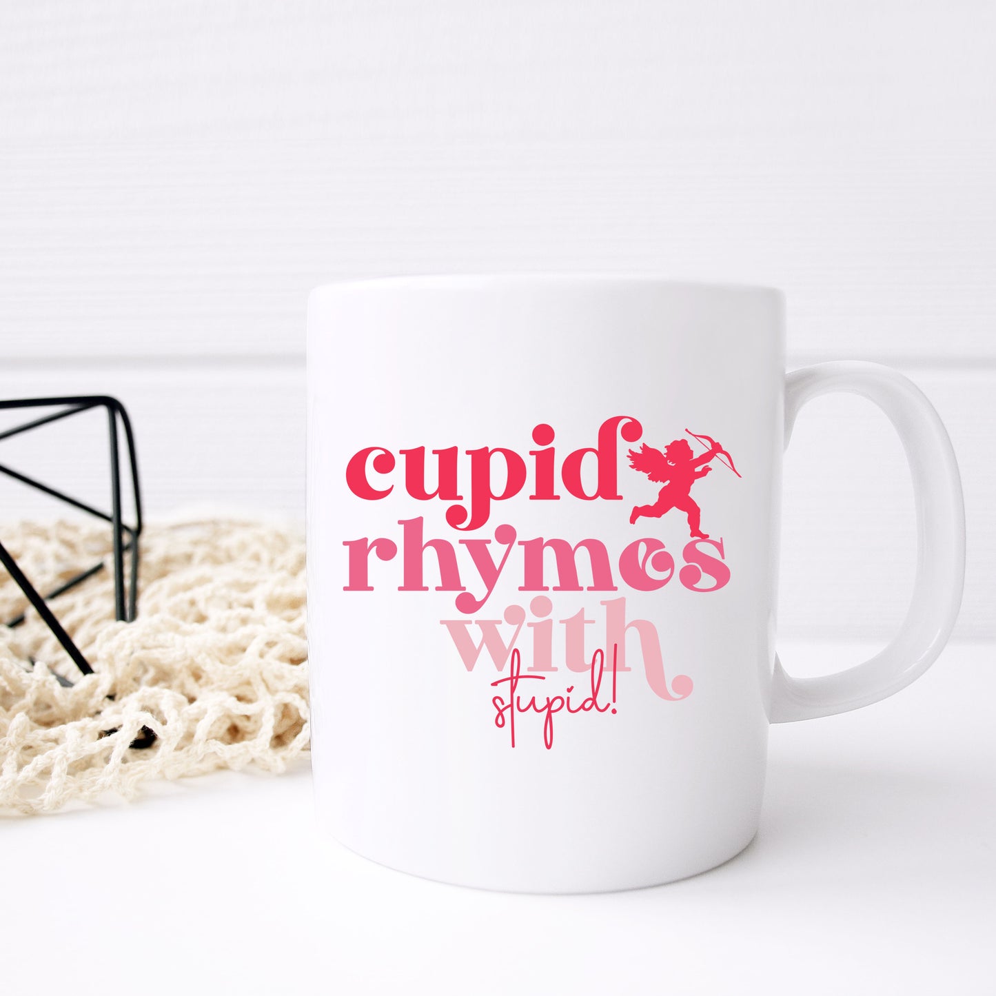 Cupid Rhymes With Stupid Mug and/or Coaster Set  - Always Looking Good -   