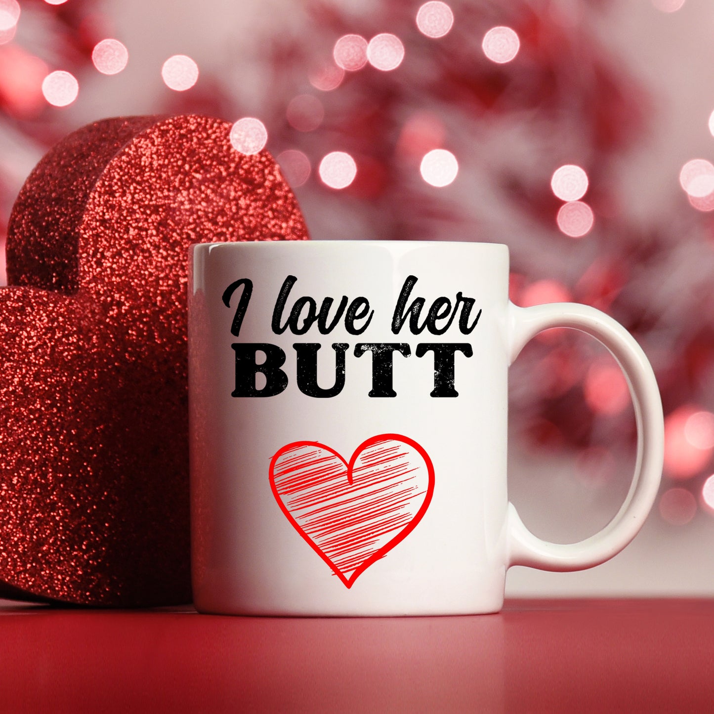 I Love His Beard / Her Butt Mug and/or Coaster Gift  - Always Looking Good - I Love Her Butt Mug Only  