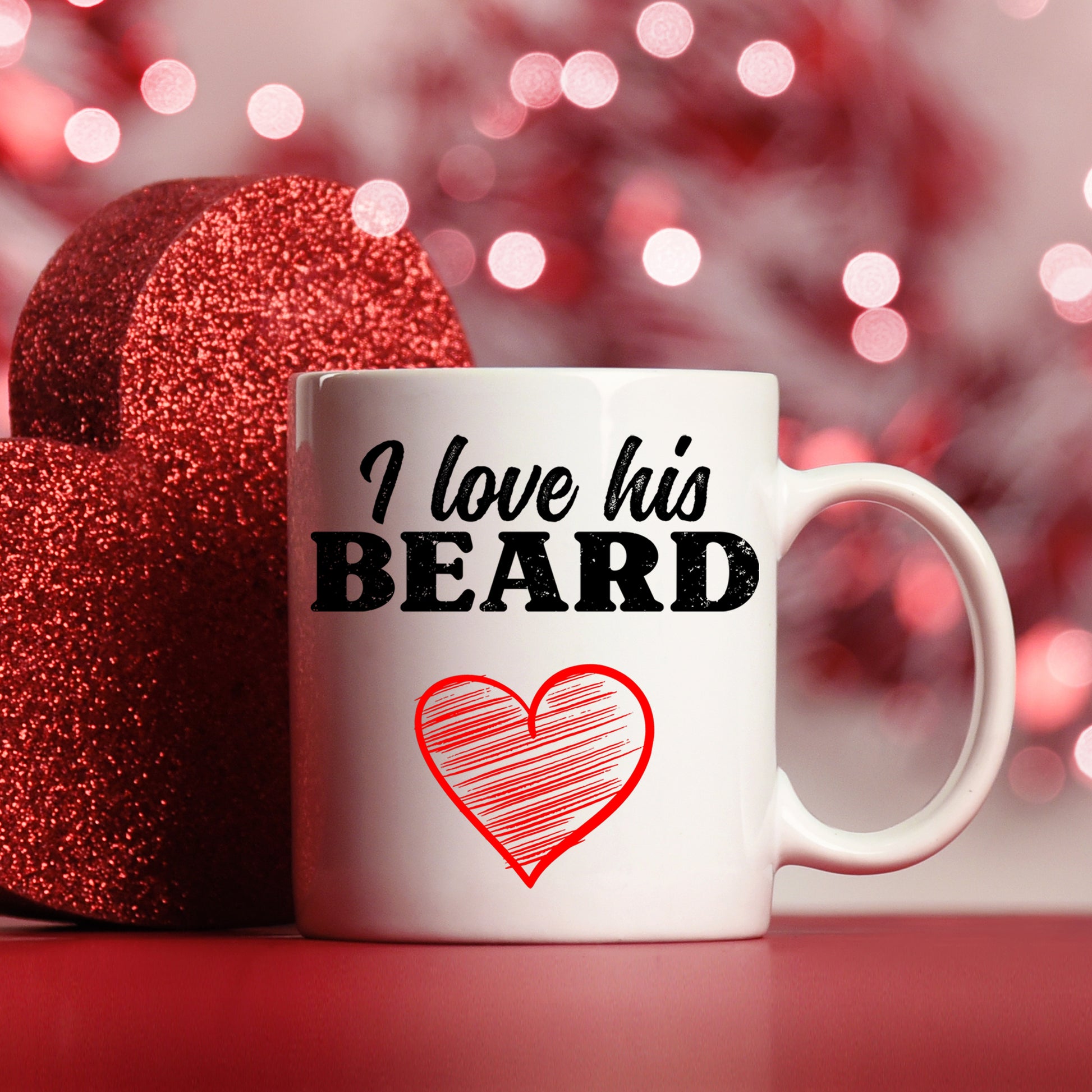 I Love His Beard / Her Butt Mug and/or Coaster Gift  - Always Looking Good - I Love His Beard Mug Only  