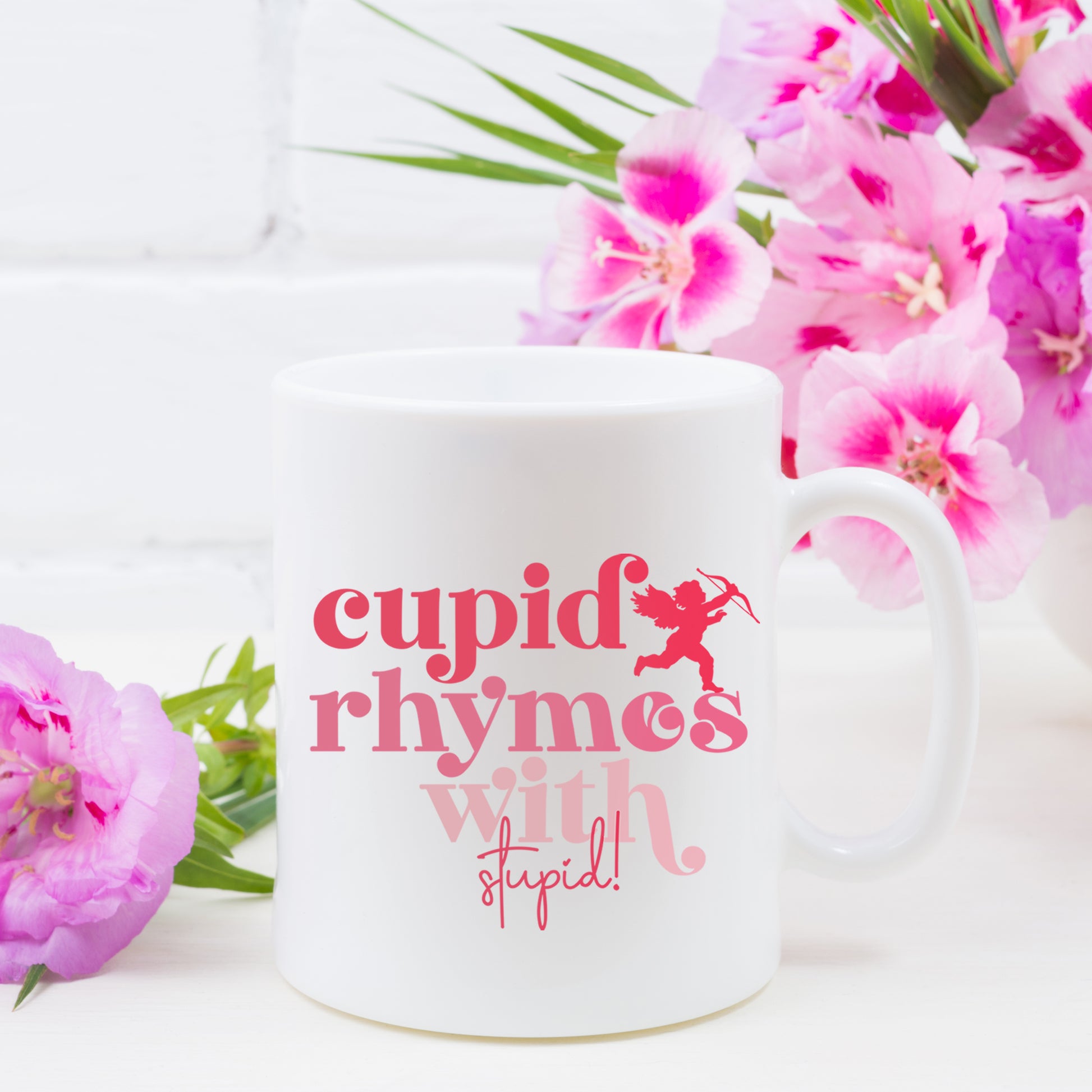 Cupid Rhymes With Stupid Mug and/or Coaster Set  - Always Looking Good -   