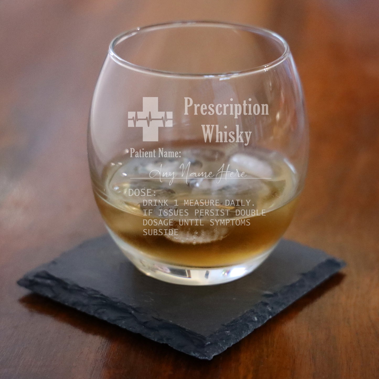 Personalised Engraved Prescription Whisky Glass