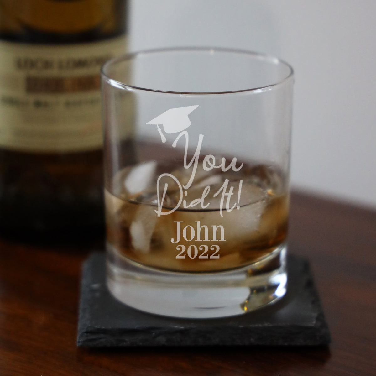 Personalised Whisky Glass For Graduation Engraved With Name