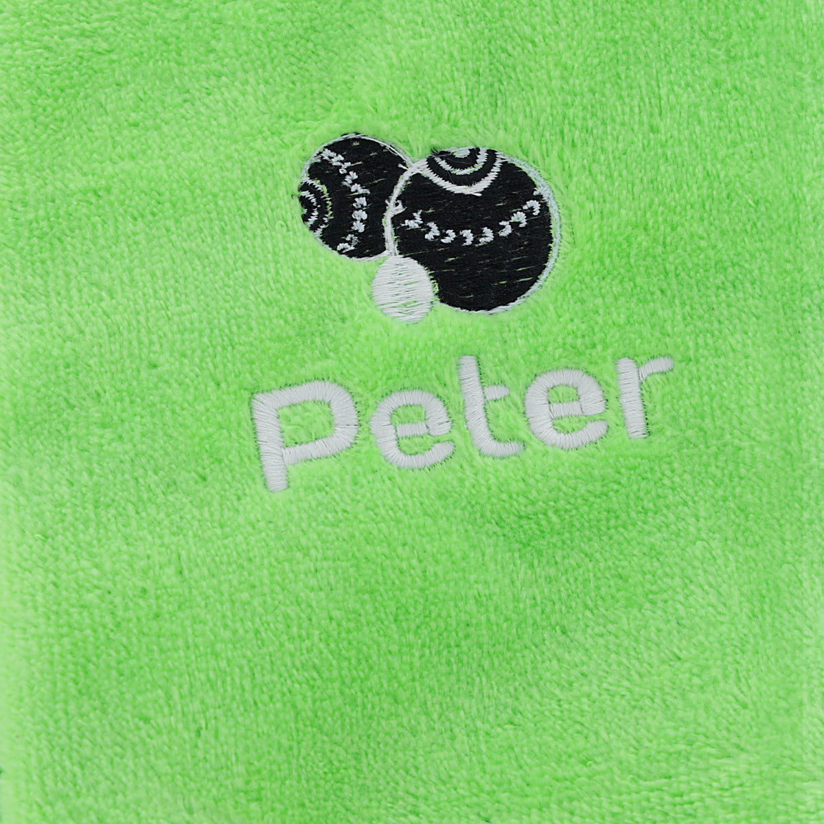 Personalised Lawn Bowls Towel – Tri-Fold with Name & Carabiner Clip