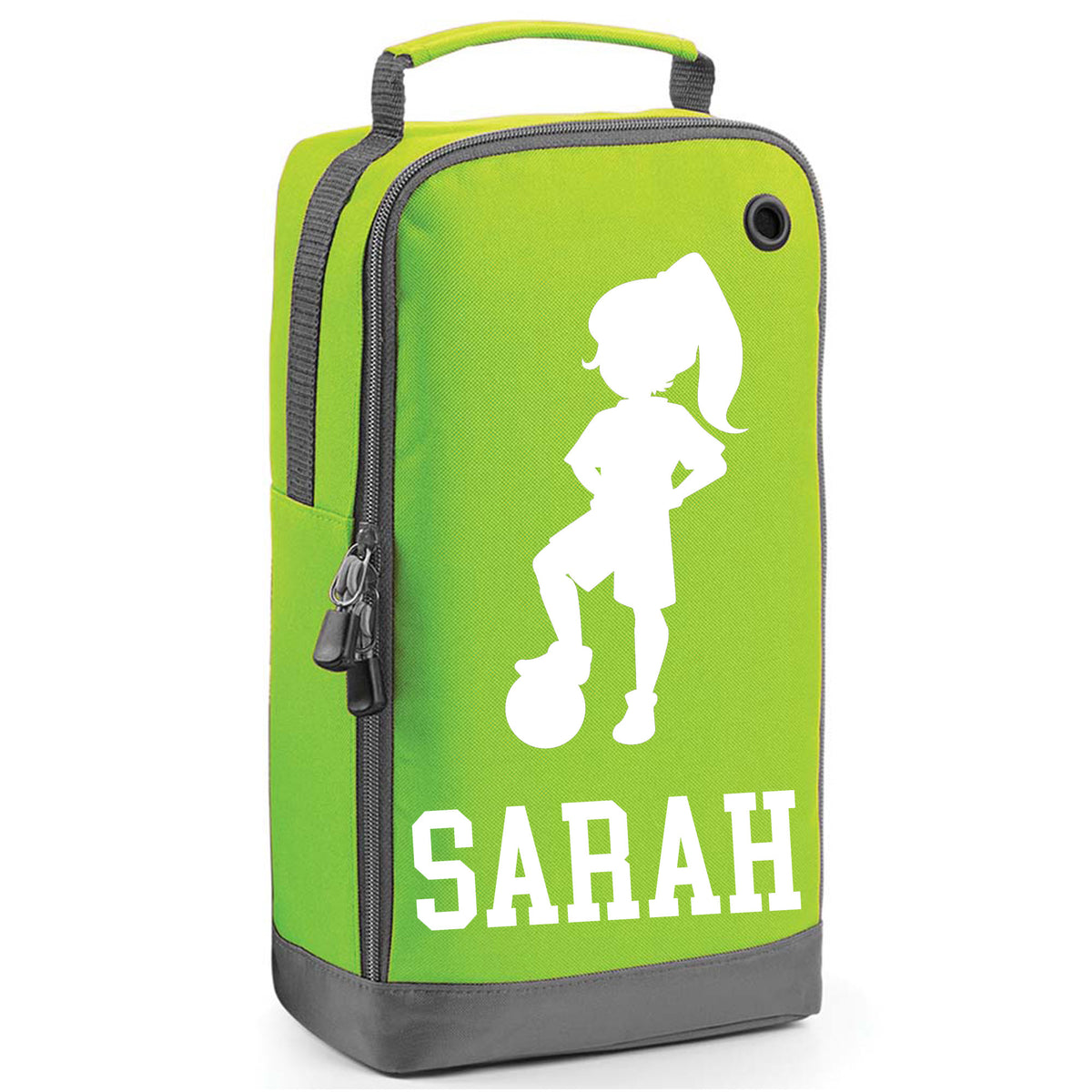 Football Boot Bag or Shoe Bag – Personalised with Name | Girl Footballer Design