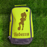 Football Boot Bag or Shoe Bag – Personalised with Name | Girl Footballer Design