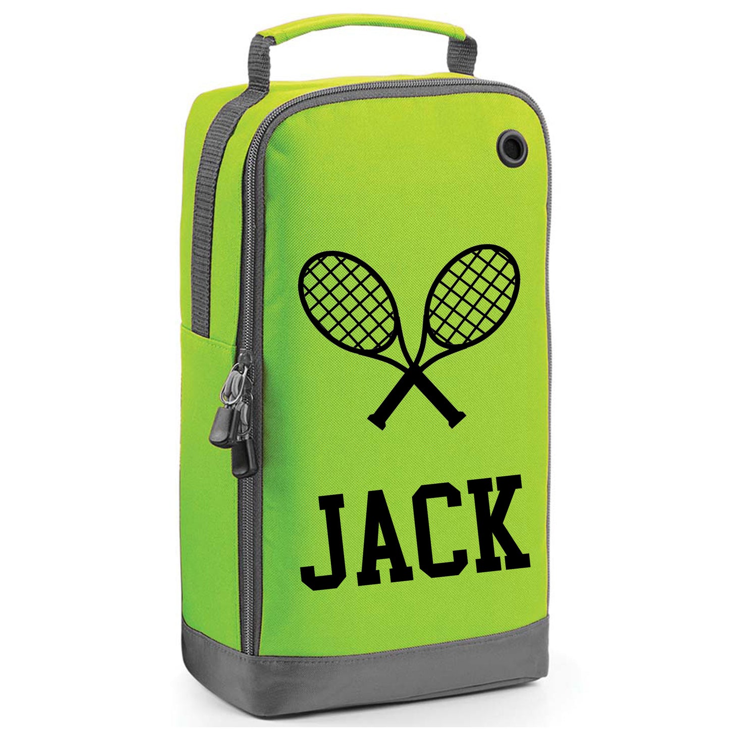 Personalised Tennis Shoe Bag with Design & Name  - Always Looking Good - Lime Green  