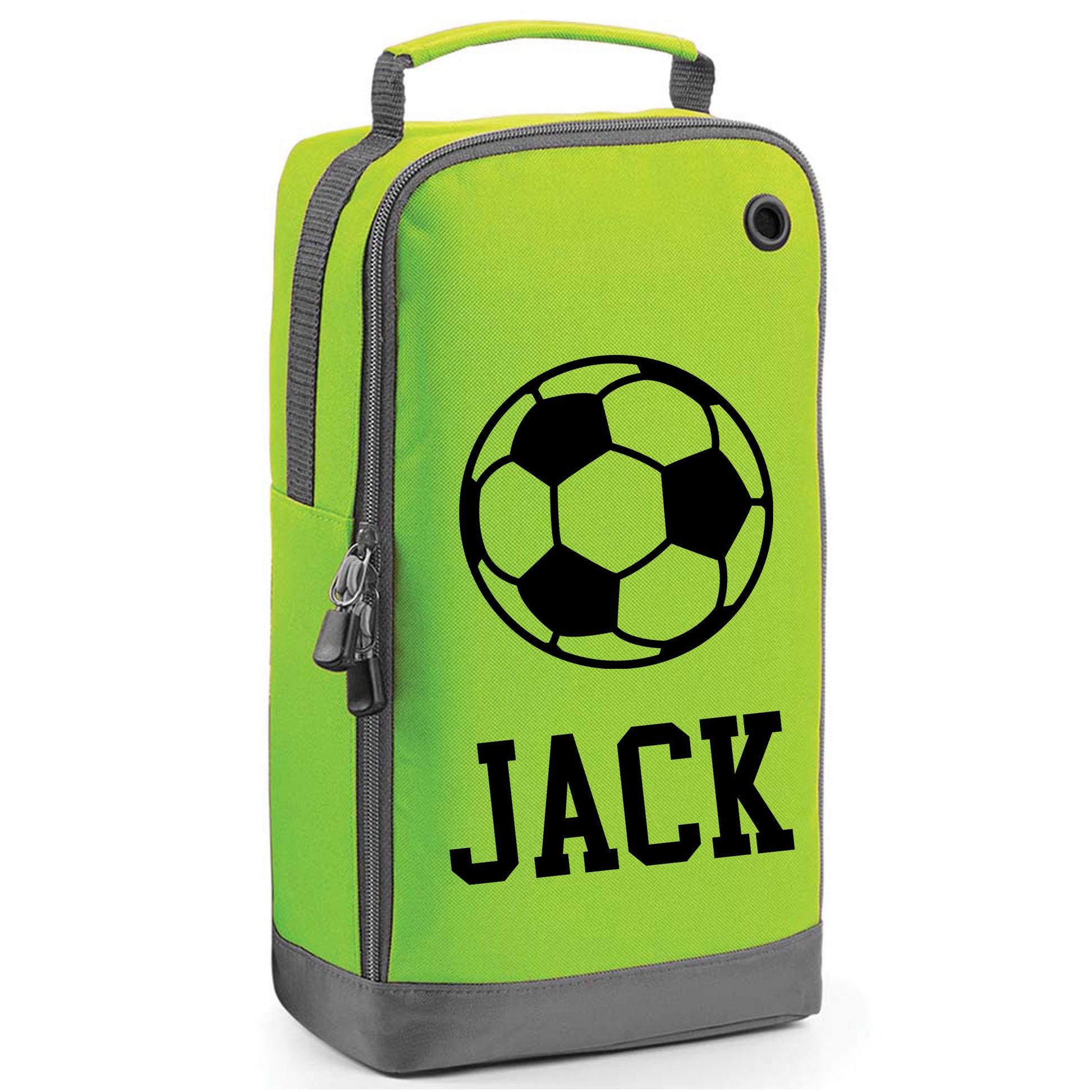 Personalised Football Boot Bag with Design & Name  - Always Looking Good - Lime Green  