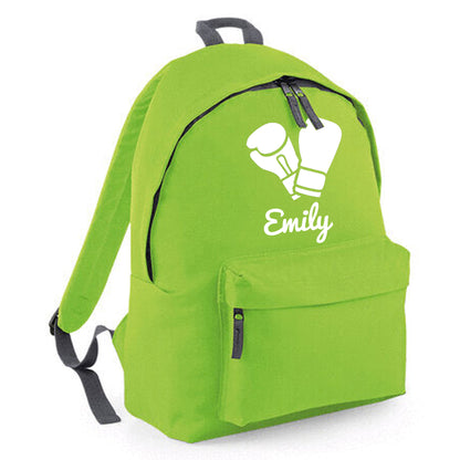 Personalised Boxing Gloves Backpack, Kids Rucksack with Name