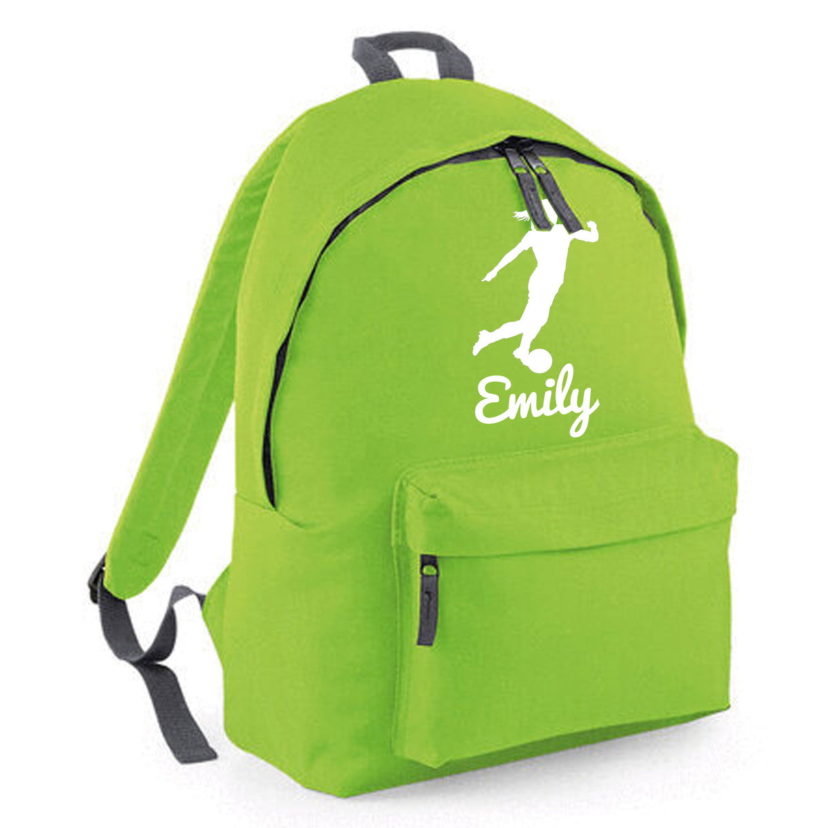 Personalised Female Footballer Backpack | Kids School Bag with Name