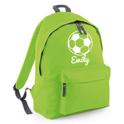 Personalised Football Ball Design Backpack, Kids Rucksack with Name