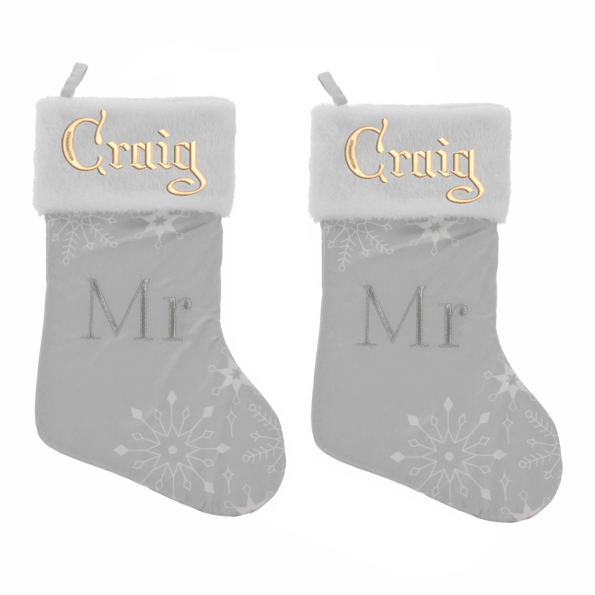 Embroidered Personalised Mr & Mrs, Mr & Mr, Mrs & Mrs Christmas Stocking  - Always Looking Good - Mr & Mr  