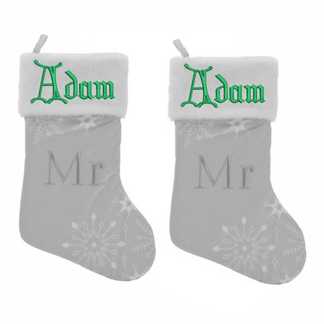 Embroidered Personalised Mr & Mrs, Mr & Mr, Mrs & Mrs Christmas Stocking  - Always Looking Good -   