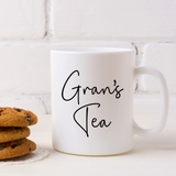 Personalised Gran's Tea & Biscuit Engraved Board with Optional Mug