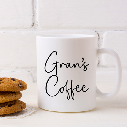 Personalised Gran's Coffee & Biscuit Engraved Board with Optional Mug & Message