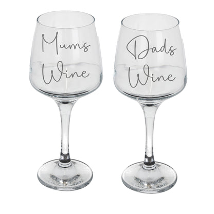 Personalised Mum/Dad/Name's Wine Engraved Glass and/or Coaster Gift Set