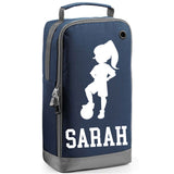 Football Boot Bag or Shoe Bag – Personalised with Name | Girl Footballer Design