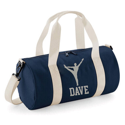 Personalised Male Gymnast Barrel Bag with Boys Name