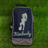 Football Boot Bag or Shoe Bag – Personalised with Name | Girl Footballer Design