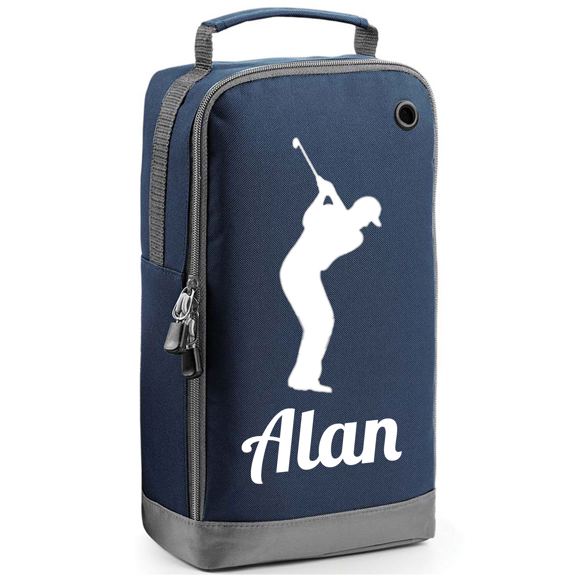 Personalised Golf Shoe Bag with Male Golfer & Name or Initials  - Always Looking Good -   