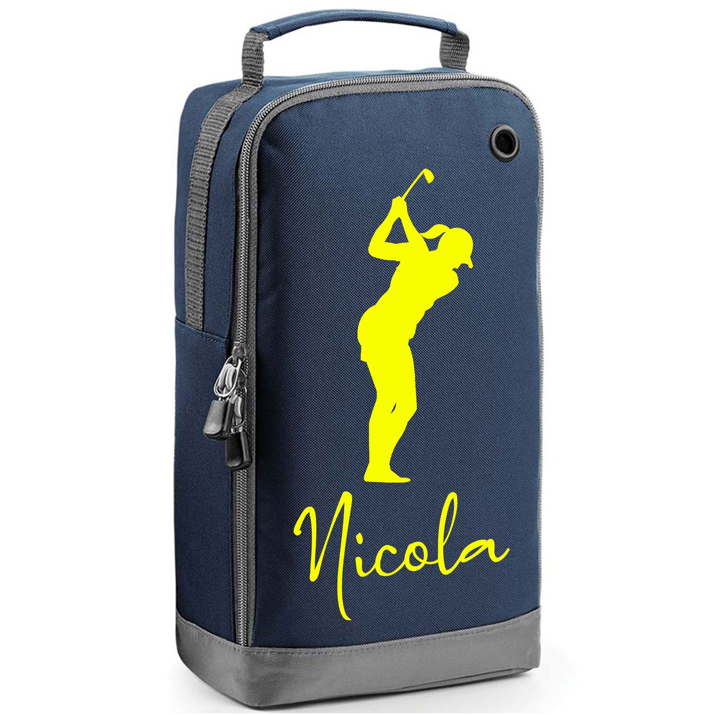 Personalised Golf Shoe Bag with Female Golfer & Name or Initials  - Always Looking Good -   