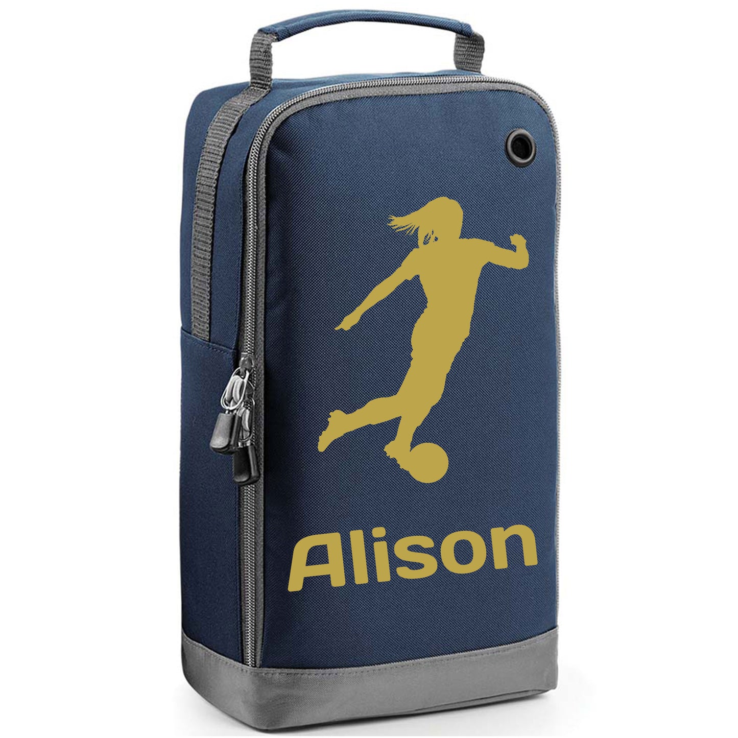 Personalised Football Boot Bag with Design & Name  - Always Looking Good - Navy  