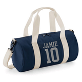 Personalised Name & Number Barrel Bag | Kids Sports Holdall with Name