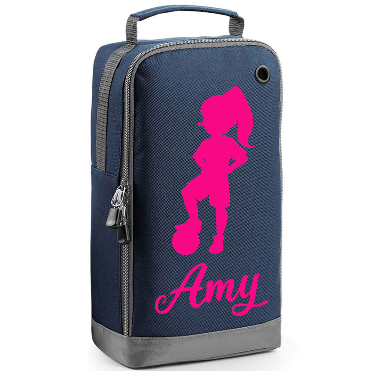 Football Boot Bag or Shoe Bag – Personalised with Name | Girl Footballer Design