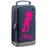 Football Boot Bag or Shoe Bag – Personalised with Name | Girl Footballer Design