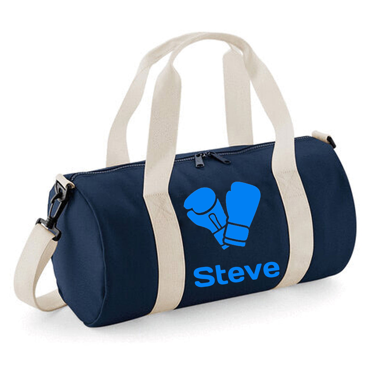 Personalised Boxing Gloves Barrel Bag | Kids Sports Holdall with Name