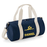 Personalised Swimming Barrel Bag | Kids Sports Holdall with Name