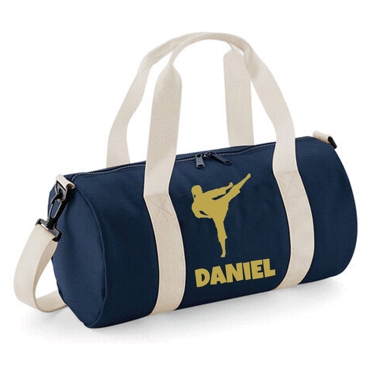 Personalised Karate Kick Barrel Bag | Kids Sports Holdall with Name