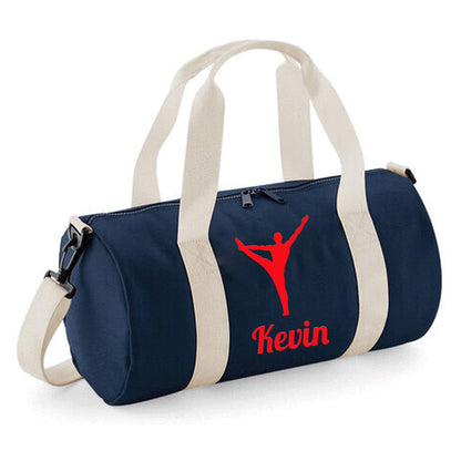 Personalised Male Gymnast Barrel Bag with Boys Name