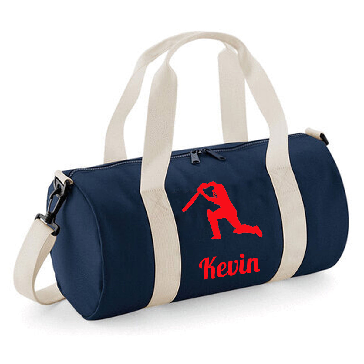Personalised Cricket Design Barrel Bag | Kids Sports Holdall with Name