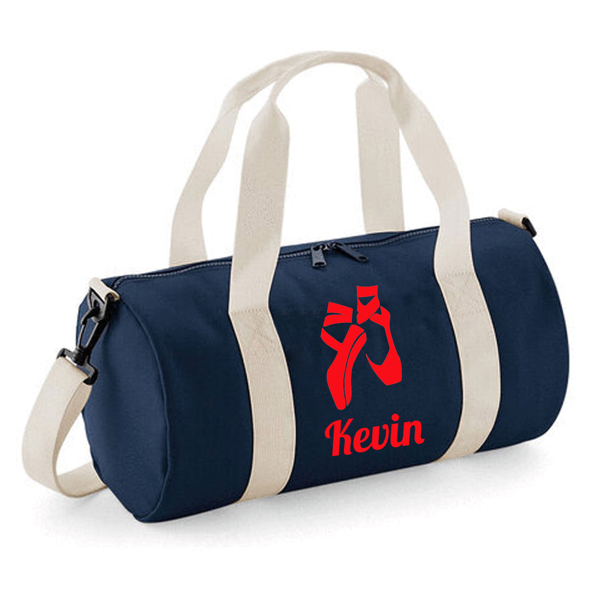 Personalised Ballet Shoes Barrel Bag | Kids Dance Holdall with Name