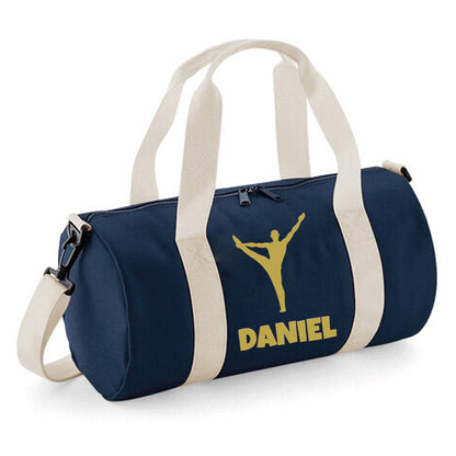 Personalised Male Gymnast Barrel Bag with Boys Name