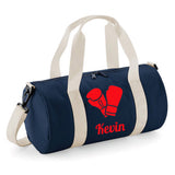 Personalised Boxing Gloves Barrel Bag | Kids Sports Holdall with Name
