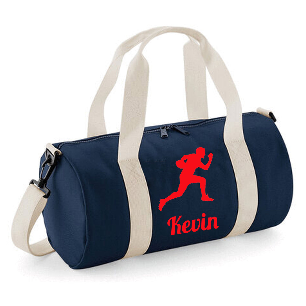 Personalised Rugby Side On Player Barrel Bag | Kids Sports Holdall with Name