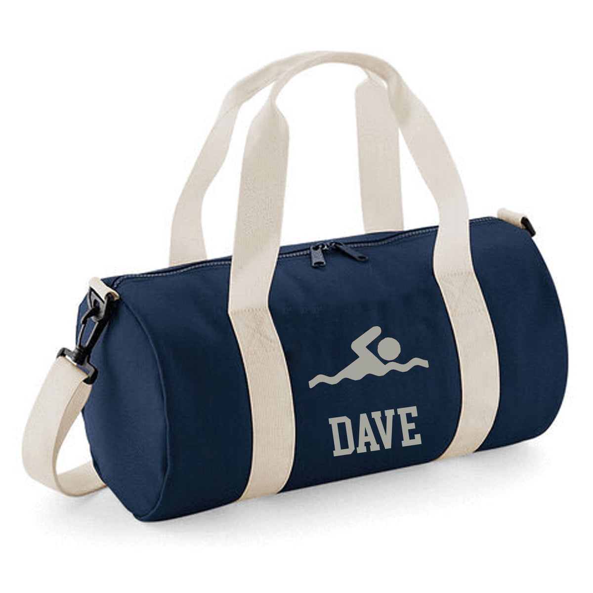 Personalised Swimming Barrel Bag | Kids Sports Holdall with Name