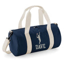 Personalised Male Tennis Player Barrel Bag | Kids Sports Holdall with Name