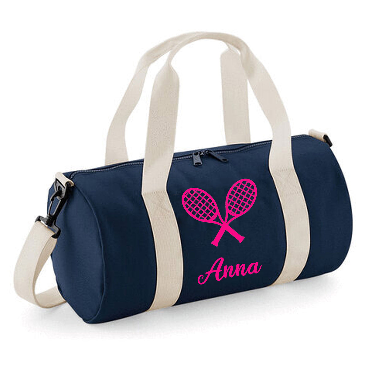 Personalised Tennis Design Barrel Bag | Kids Sports Holdall with Name