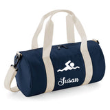 Personalised Swimming Barrel Bag | Kids Sports Holdall with Name