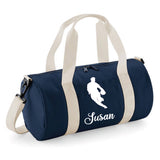 Personalised Rugby Player Barrel Bag | Kids Sports Holdall with Name