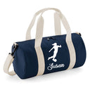 Personalised Female Footballer Barrel Bag | Kids Sports Holdall with Name