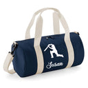Personalised Cricket Design Barrel Bag | Kids Sports Holdall with Name