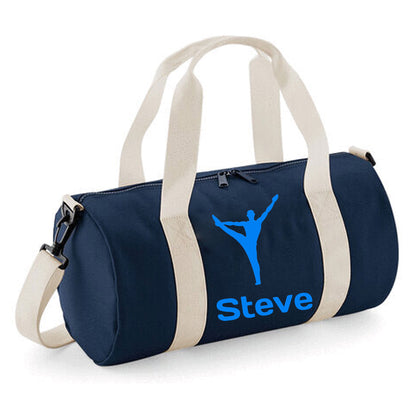 Personalised Male Gymnast Barrel Bag with Boys Name