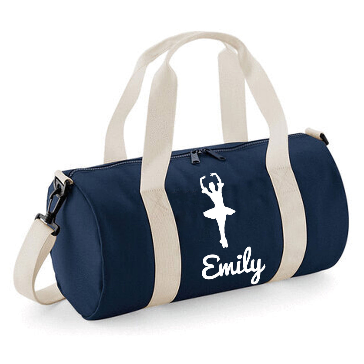 Personalised Ballerina Barrel Bag | Kids Dance Holdall with Name