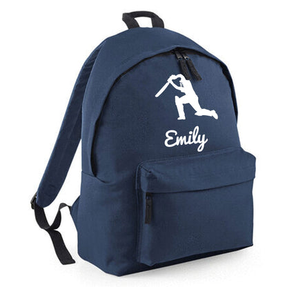 Personalised Cricket Backpack, Kids Rucksack with Name & Design