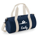 Personalised Swimming Barrel Bag | Kids Sports Holdall with Name