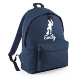 Personalised Girl Footballer Backpack | Kids School Bag with Name
