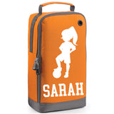 Football Boot Bag or Shoe Bag – Personalised with Name | Girl Footballer Design